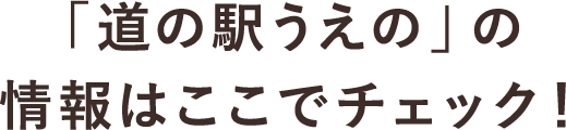 「道の駅うえの」の情報はここでチェック！