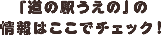 「道の駅うえの」の情報はここでチェック！