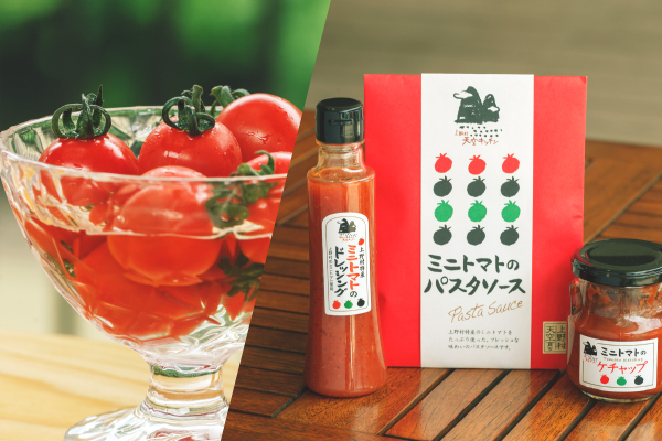 村で栽培しているミニトマト